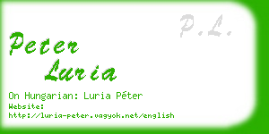 peter luria business card